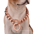 Factory Drop Shipping 19mm Dog Choker Rose Gold Pet Dog Chains For Rottweiler Doberman Bully Accessories